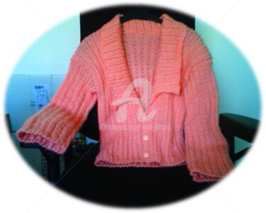 Gilet pour femme rose angora, tricot